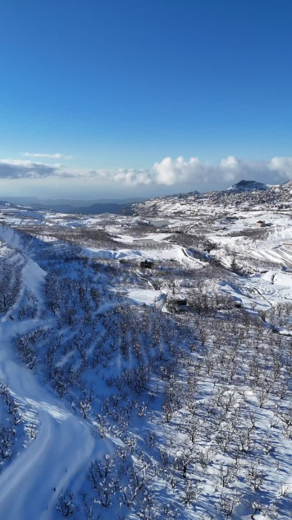 Snow-covered Lebanese mountains in winter
